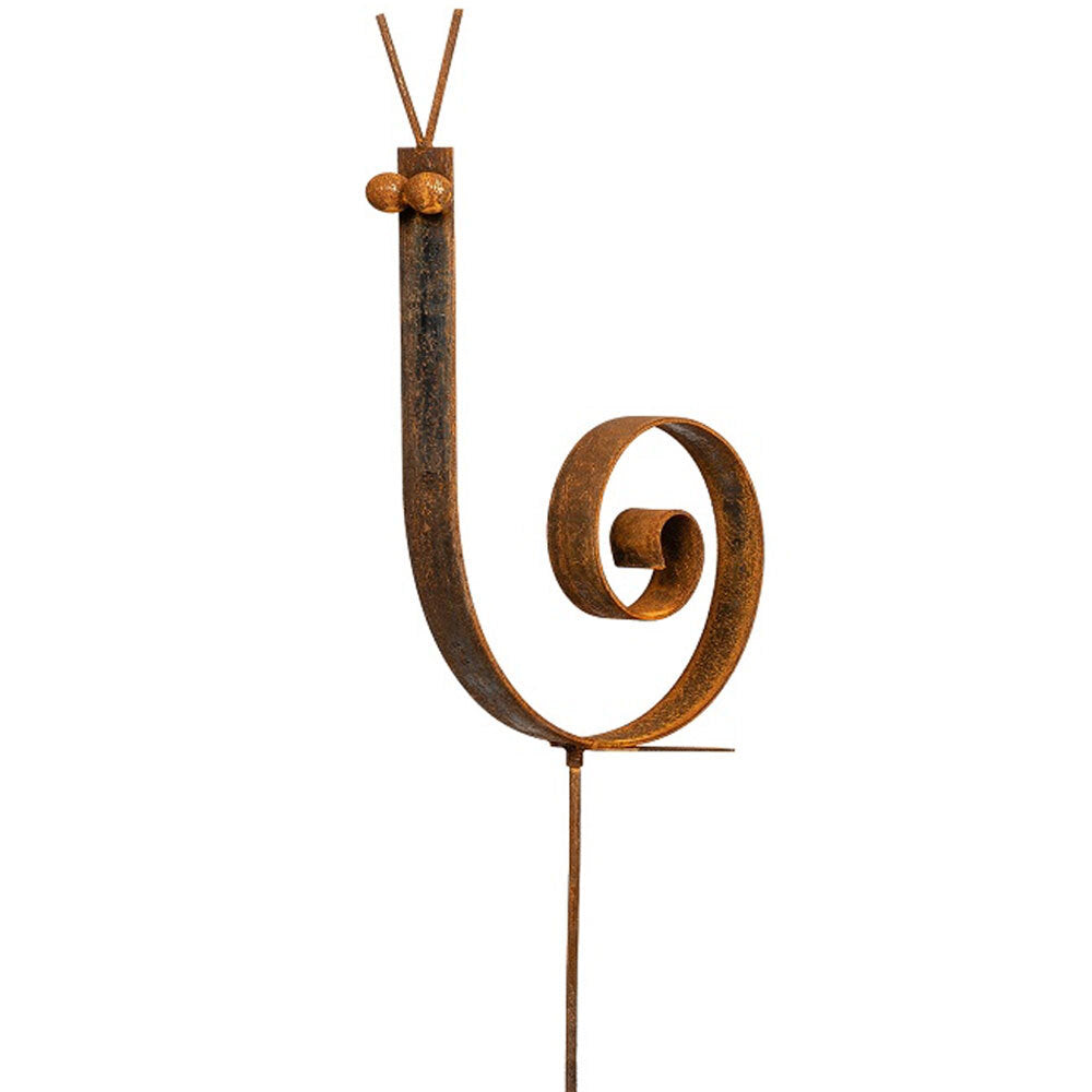 Snail Stake 104x38cm Large Rust Garden Decor