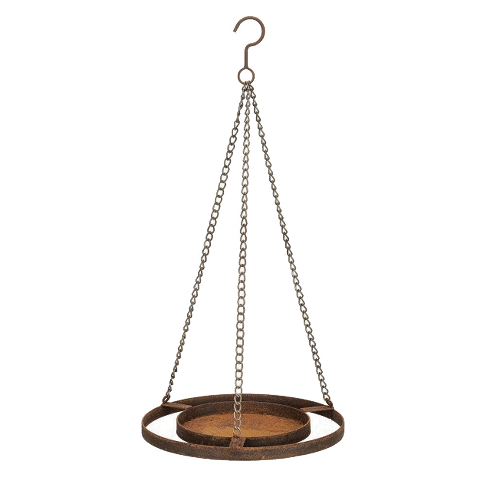 30cm Hanging Bird Feeder Rust Garden Decor