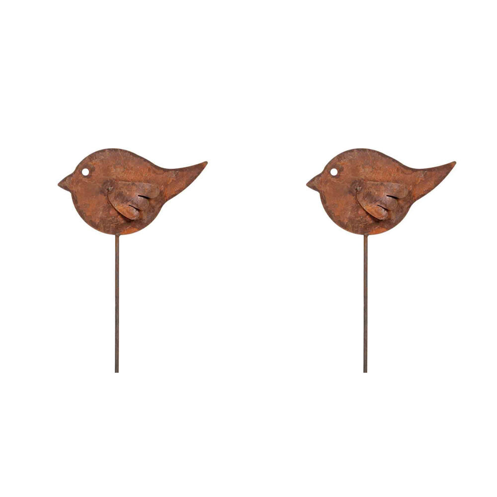 2PK Bird Stake Outdoor Garden Decoration 80cm Rust Assorted