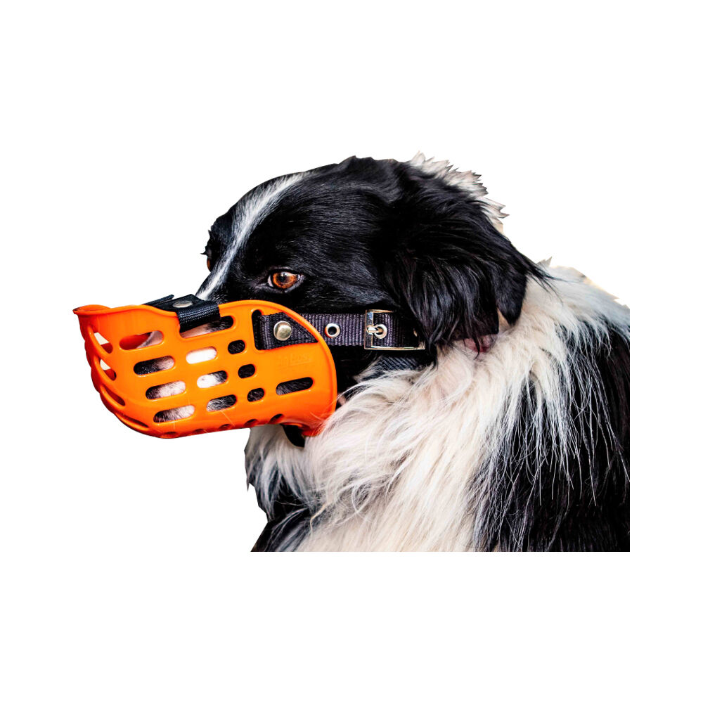 AgBoss Working Dog Adjustable Muzzle Black and Orange Plastic