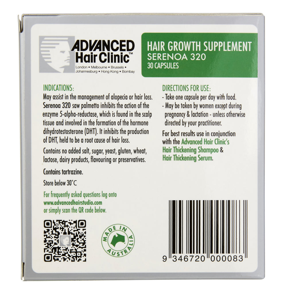 Advanced Hair Clinic Shower Bathroom Serenoa 30 Capsule Treatment