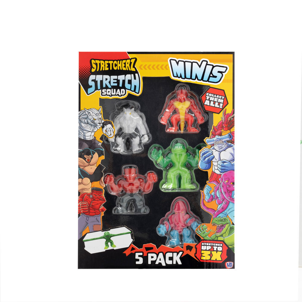 3PK 5pc Stretcherz Mini's Stretch Beast Squad Kids Action Figures Toy 3y+ Assorted