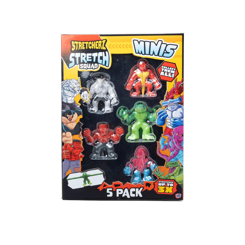 3PK 5pc Stretcherz Mini's Stretch Beast Squad Kids Action Figures Toy 3y+ Assorted