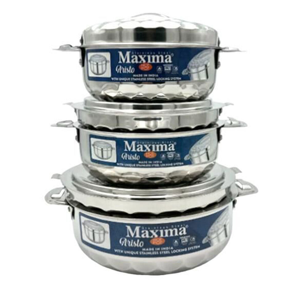 3pc Maxima Stainless Steel Aristo Pot w/ Lid 2.5L/3.5L/5L Induction Cookware Set