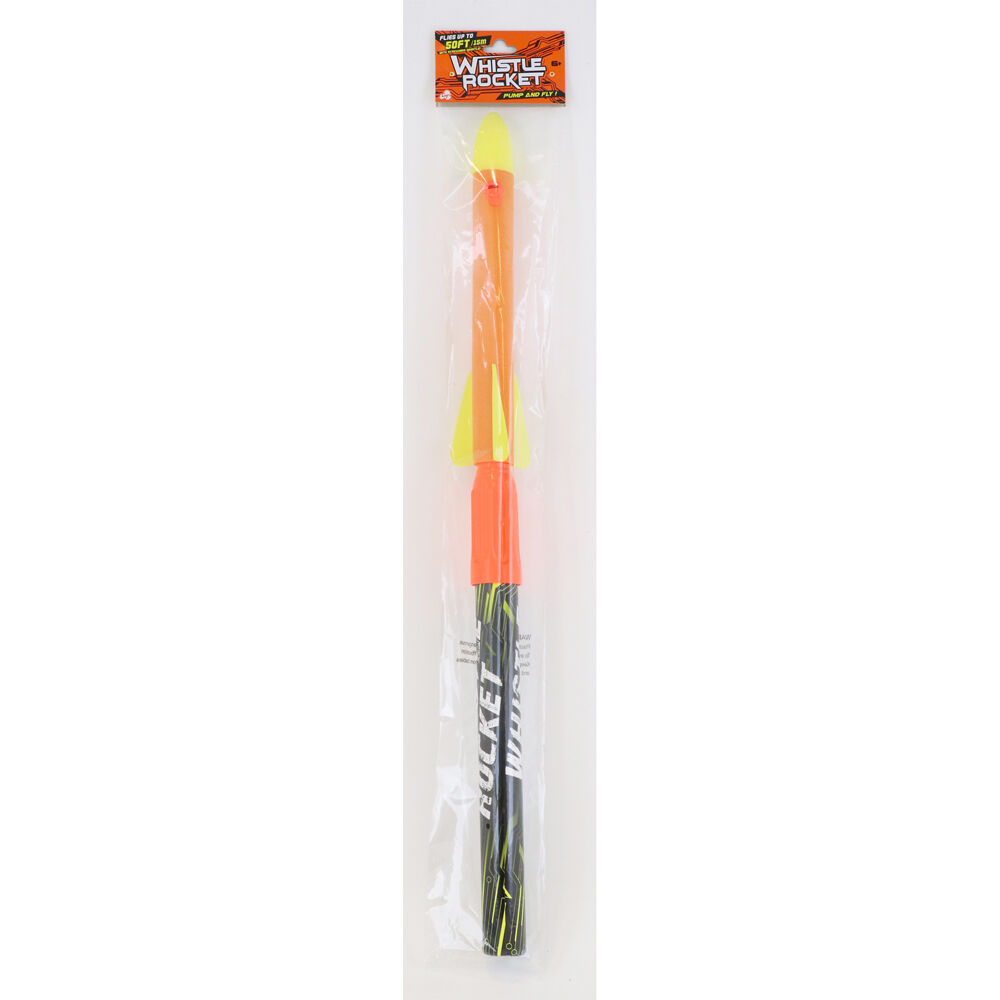 4PK Stunt Flyer Hand Pump Whistle Rocket Kids Toy Assorted 6y+