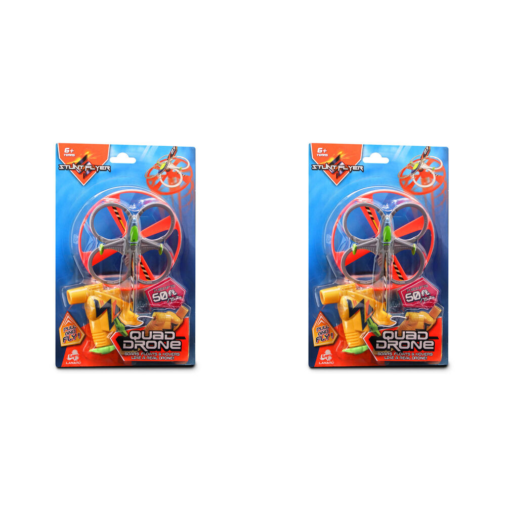 2PK Stunt Flyer Lanard Ripcord Quad Drone Flying Toy Kids 6y+