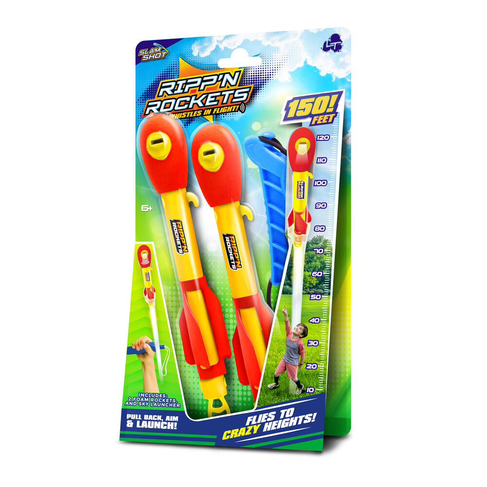 4PK Stunt Flyer Lanard Rippin Whistling Rockets w/ Launcher 6y+
