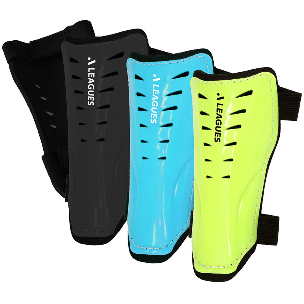 2pc A-League Slip In Soccer Shin Guards Size M Assorted