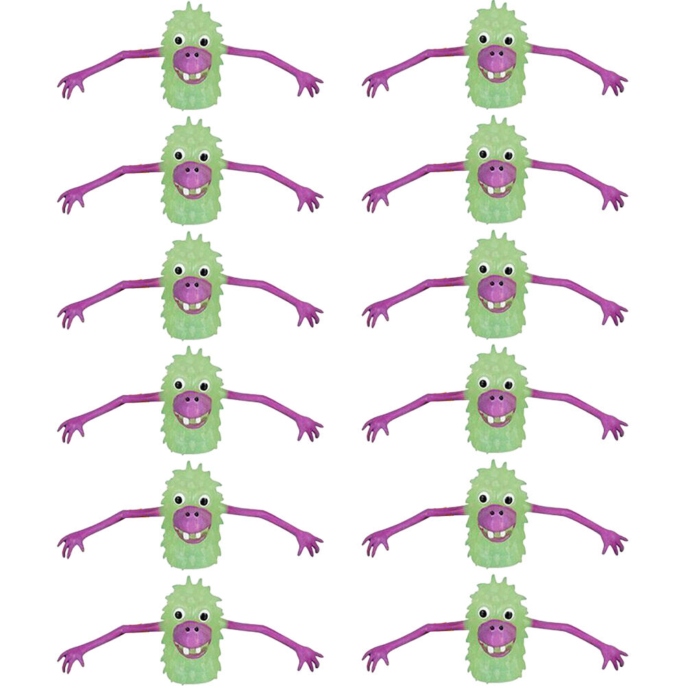 12PK Archie McPhee Glow In The Dark Rubber Monster Finger 5cm - Assorted 3y+