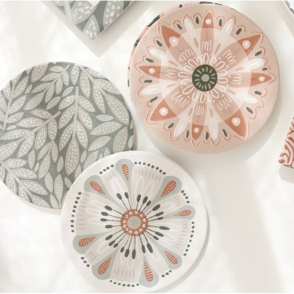 6PK Splosh Amber Garden Bloom 10.5cm Ceramic Coaster Round