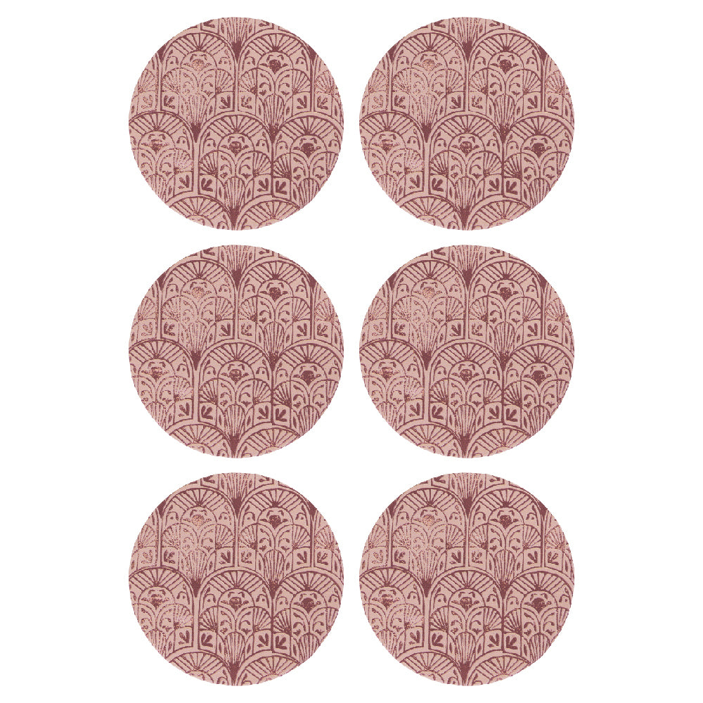 6PK Splosh Amber Garden Pattern 10.5cm Ceramic Coaster Round