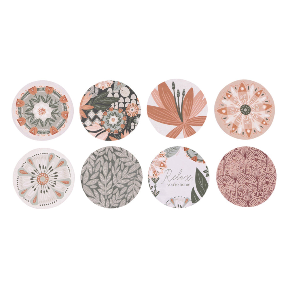 6PK Splosh Amber Garden Pattern 10.5cm Ceramic Coaster Round
