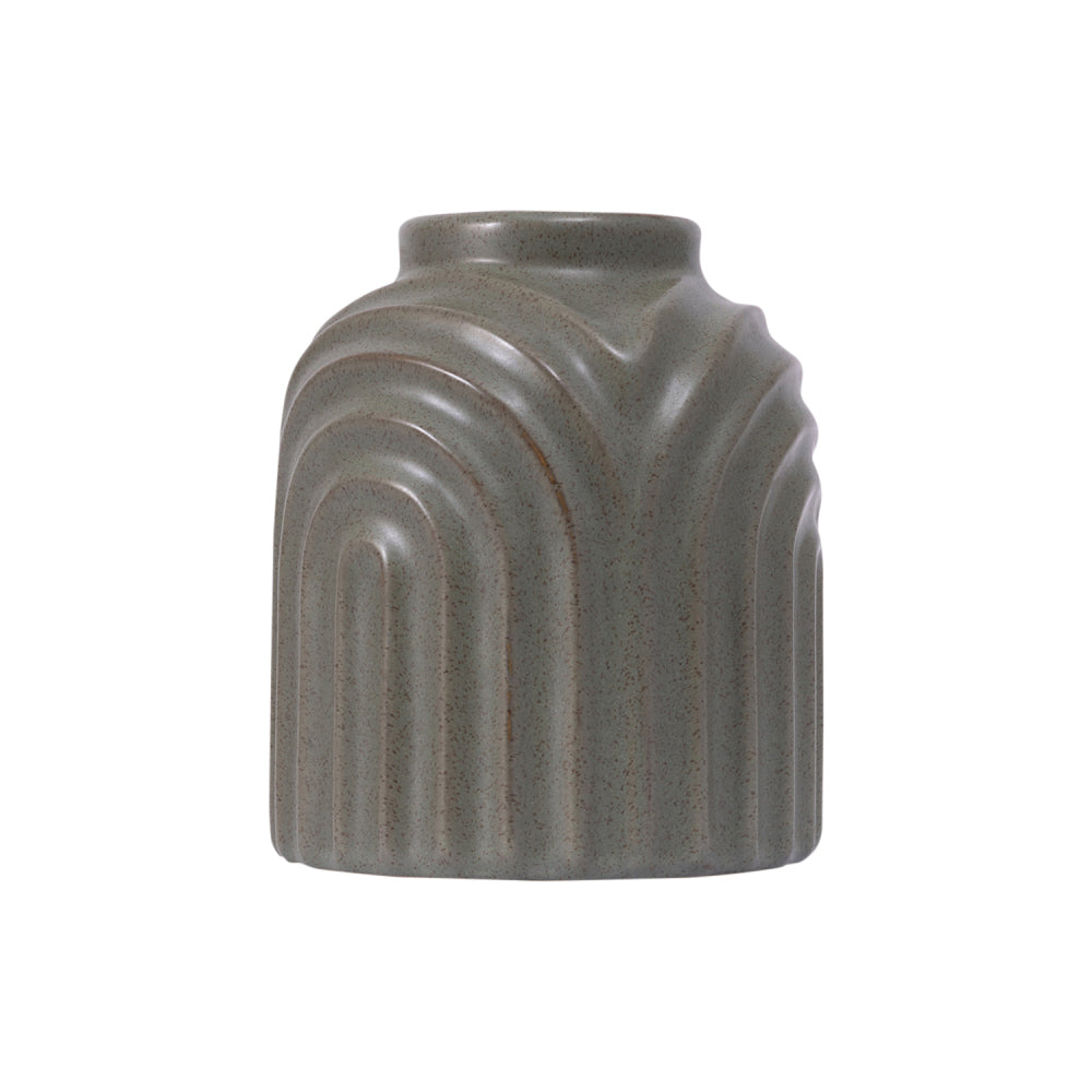 2PK Splosh Amber Garden Small Ceramic Vase Home Decor 12x15cm - Green