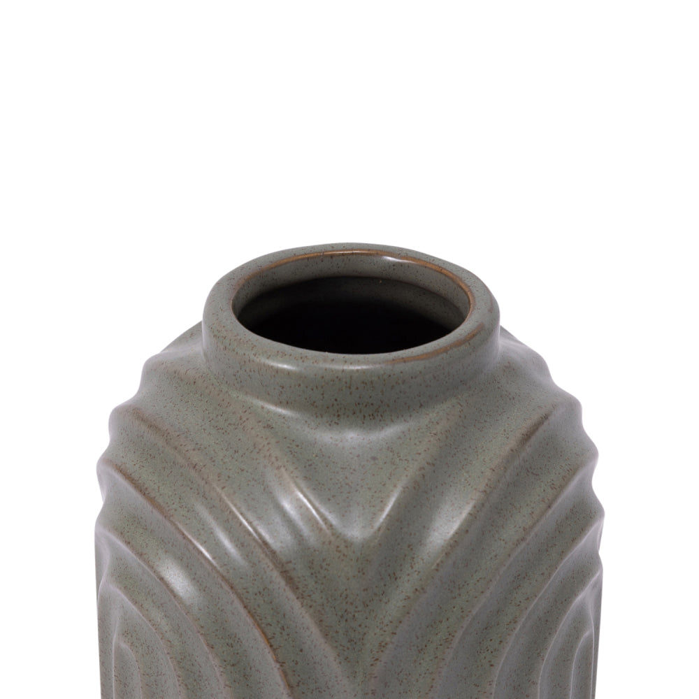2PK Splosh Amber Garden Small Ceramic Vase Home Decor 12x15cm - Green