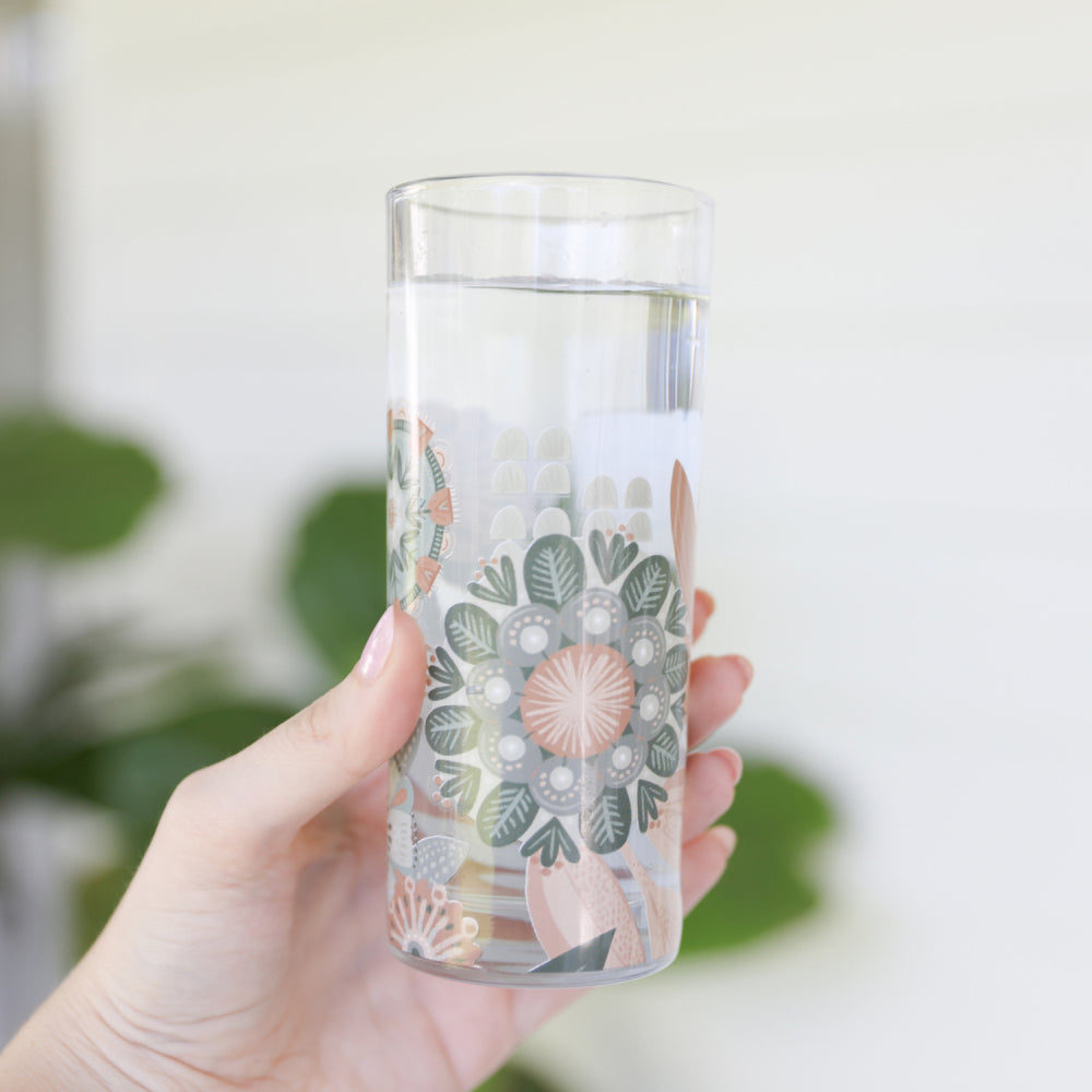 2x 2pc Splosh Amber Garden Glasses Set Beverage Drinking Cup