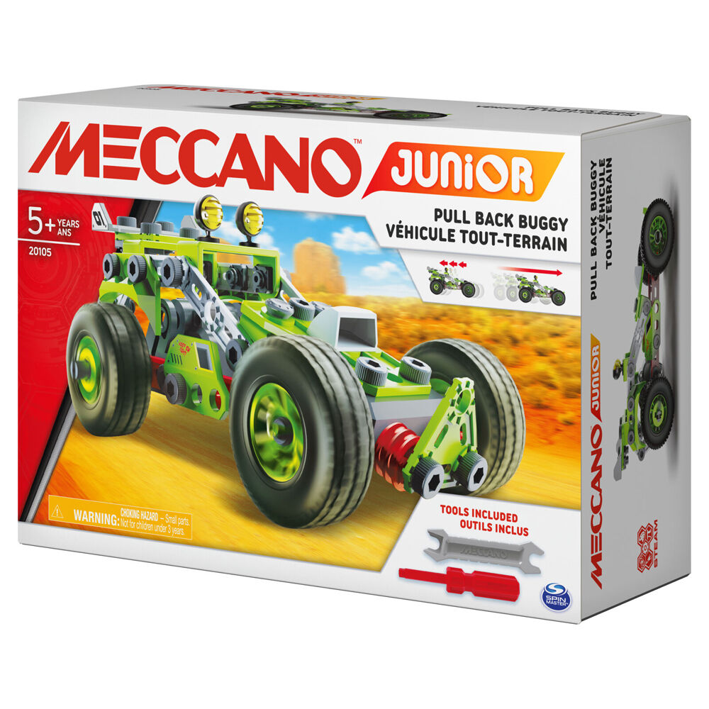 138pc Meccano Multi Model Juinor Pull Back Buggy Building Set 3-in-1