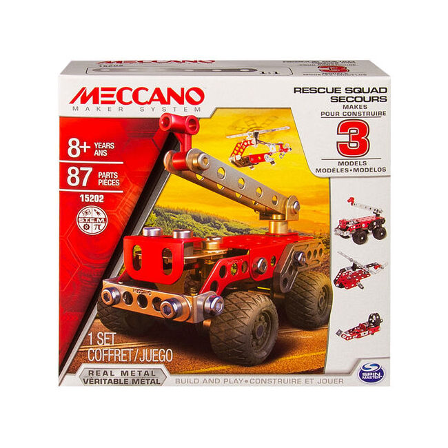 87pc Meccano 3-in-1 Multi Model Rescue Fire Squad Building Set 10Y+