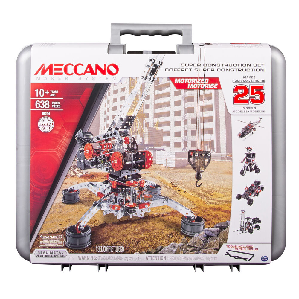 638pc Meccano 25-in-1 Construction Building Set With Case 10Y+