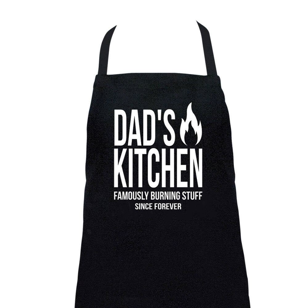 2PK Annabel Trends Screen Print Cotton Apron 60x80cm Dad's Kitchen Black