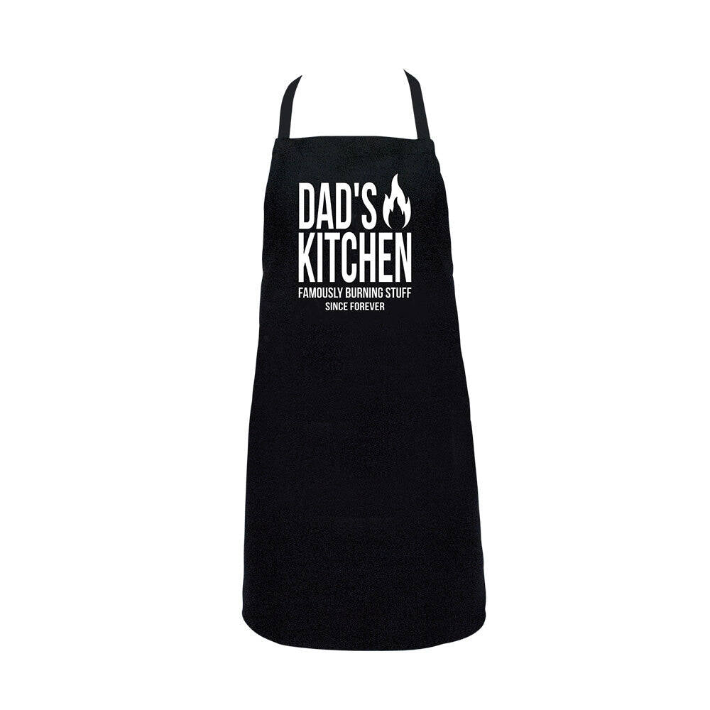 2PK Annabel Trends Screen Print Cotton Apron 60x80cm Dad's Kitchen Black