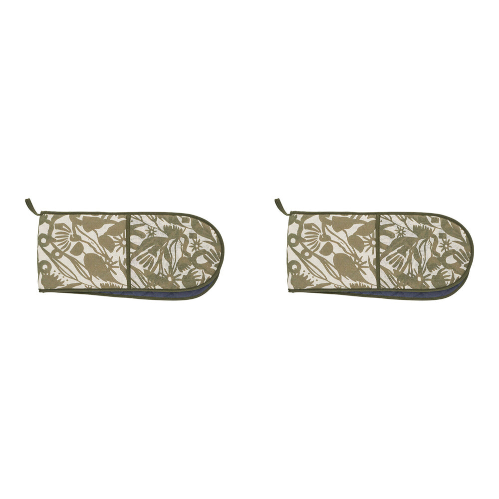 2PK Annabel Trends Double Oven Mitt - Linen - Abstract Gum
