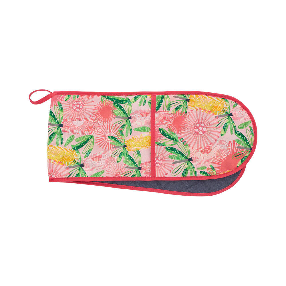 2PK Annabel Trends Cotton Single Oven Mitt 82x18cm - Pink Banksia