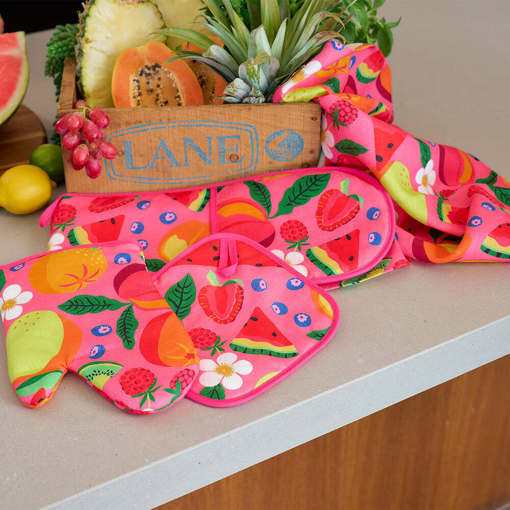 2PK Annabel Trends Linen Single Oven Mitt 18x26cm - Tropicana