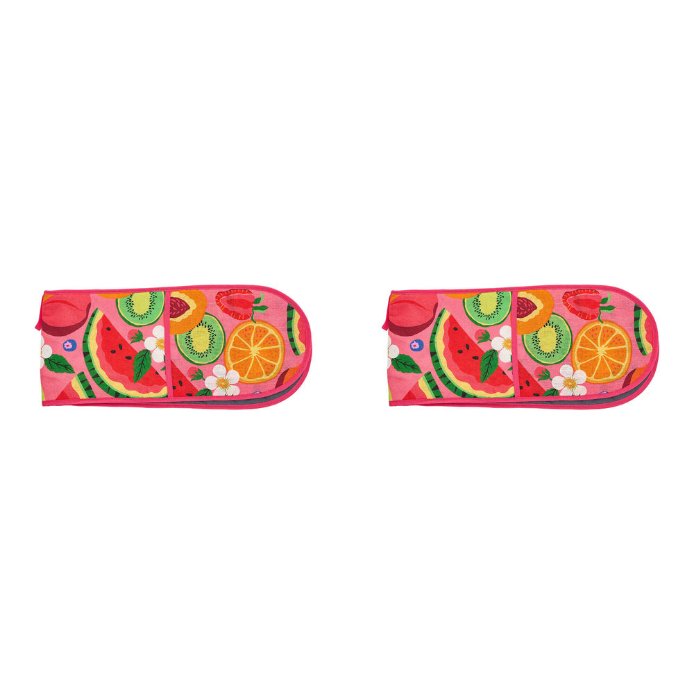 2PK Annabel Trends Linen Double Oven Mitt 82x18cm - Tropicana
