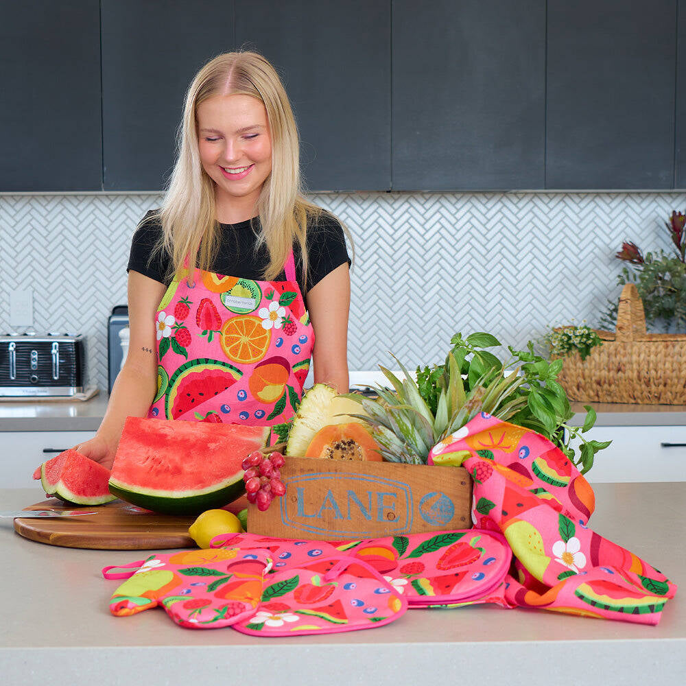 2PK Annabel Trends Linen Double Oven Mitt 82x18cm - Tropicana