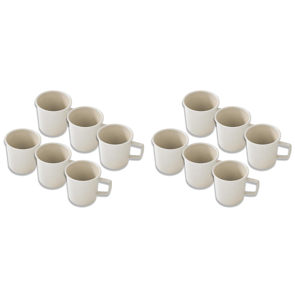 2x 6PK EcoSouLife Reusable Natural Camper Cup 400ml - Sand