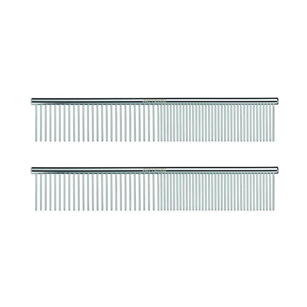 2PK Artero Nature Collection Pet Grooming Comb 18cm w/ Long Short 2.8cm Teeth