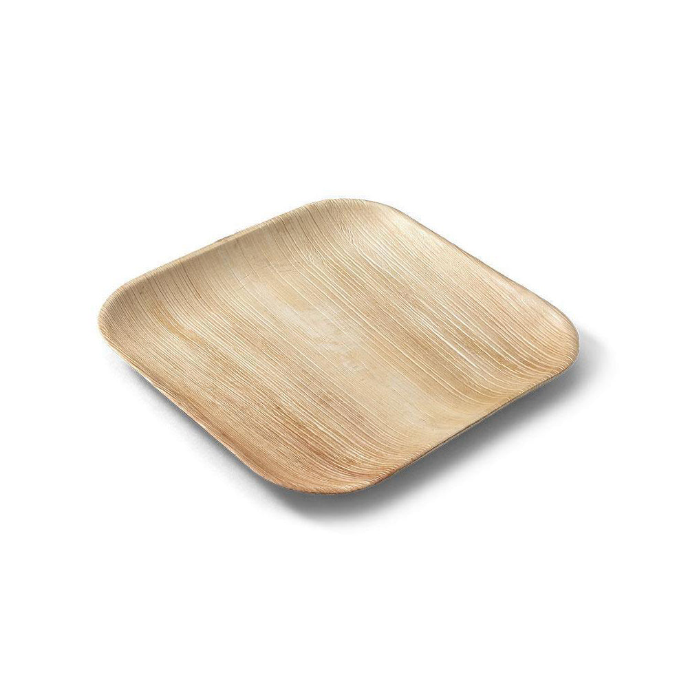 4x 40pc EcoSouLife Disposable Areca Nut Leaf Square Plates 25cm - Beige