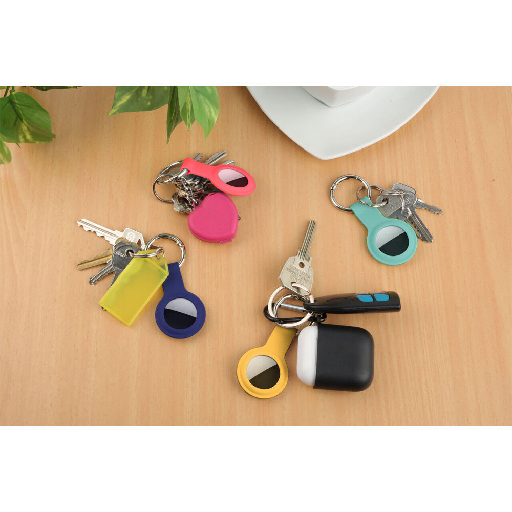 4pc Laser Apple Air Tag Anti-Lost Key Ring Silicone Sleeve Lightweight Portable