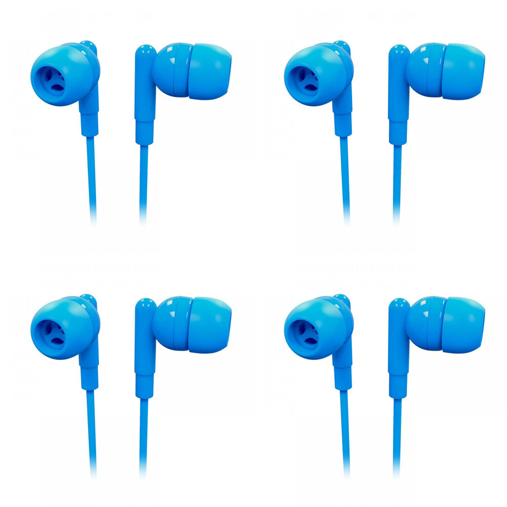 4PK Laser Wired 3.5mm Silicone Earbud Headphones 1.2m - Serenity
