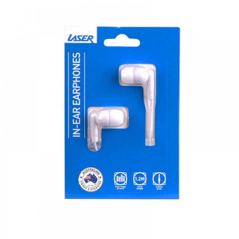 4PK Laser Wired 3.5mm Silicone Earbud Headphones 1.2m - White