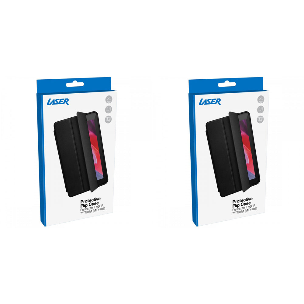 2PK Laser 7" Flip Case Cover For MID-785 Android Tablet - Black