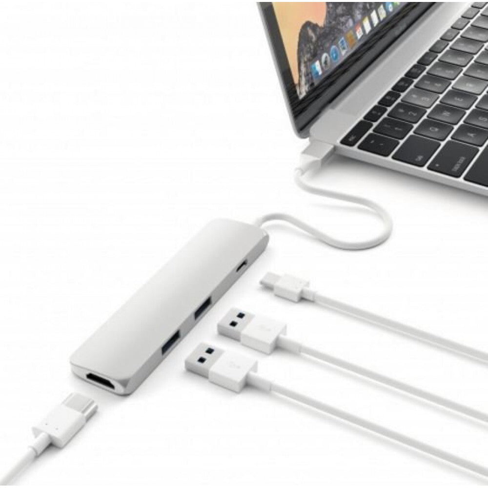 Connect Cable 4-Port Male USB-C to HDMI/USB 3.0 Hub For Laptop - White