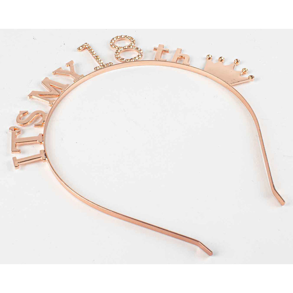 2PK Its My 18th Rose Gold Ladies Head Band Birthday Gift
