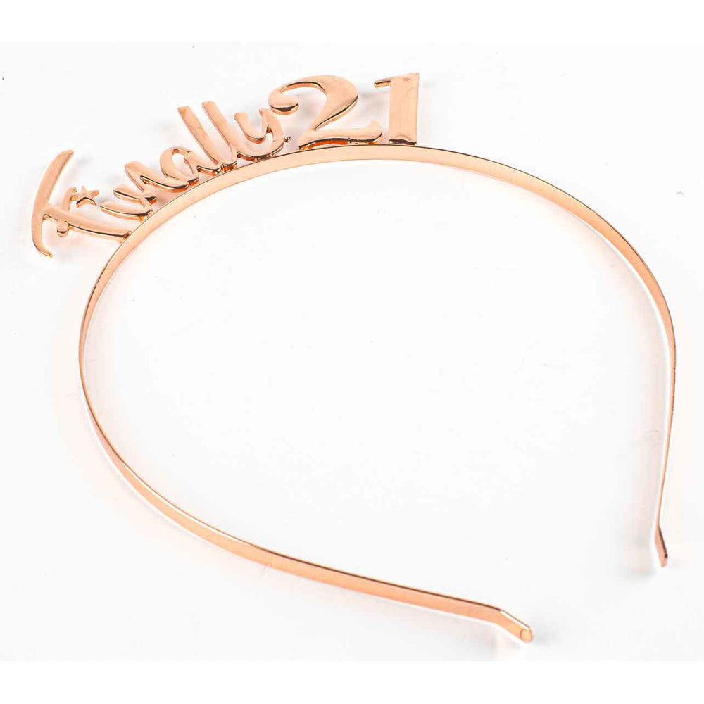 Finally 21 Rose Gold Ladies Head Band Birthday Gift
