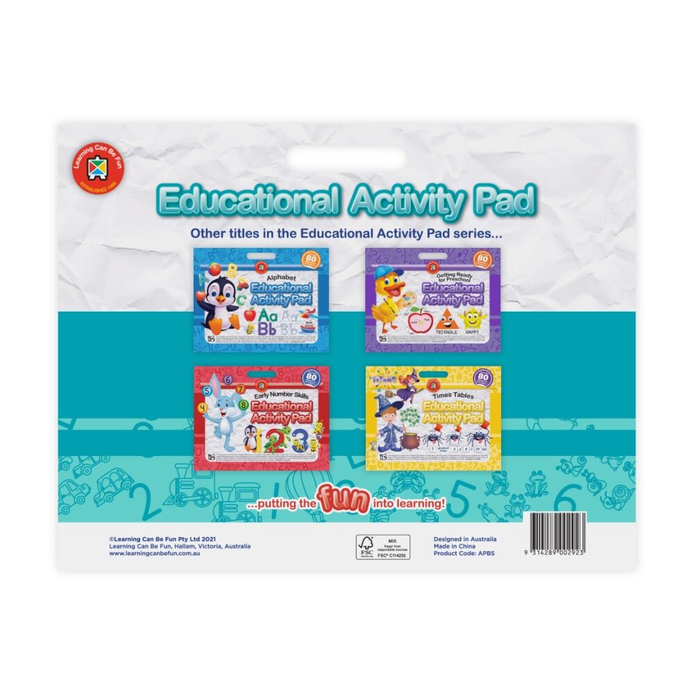 10PK Learning Can Be Fun Getting Ready for Big School Educational Activity Pad 4y+