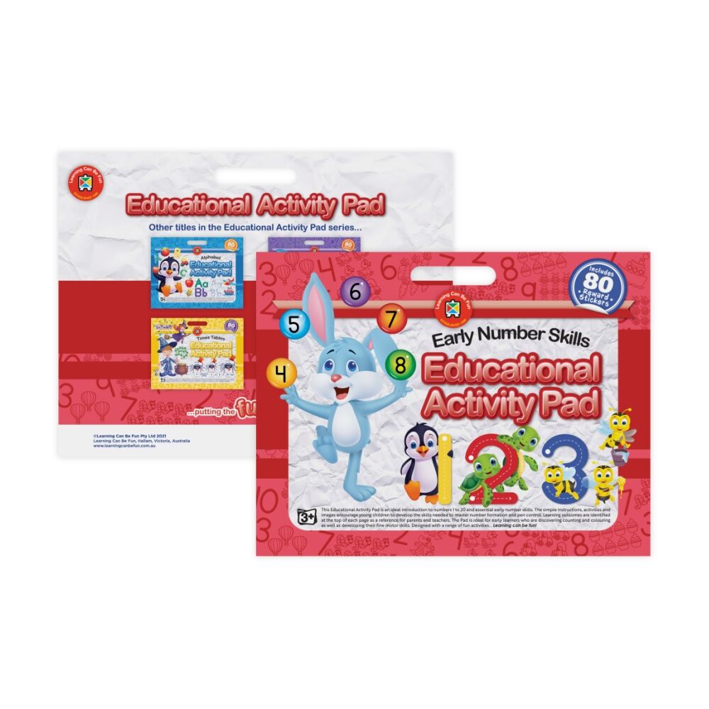 10PK Learning Can Be Fun Early Number Skills Kids Educational Activity Pad 3y+