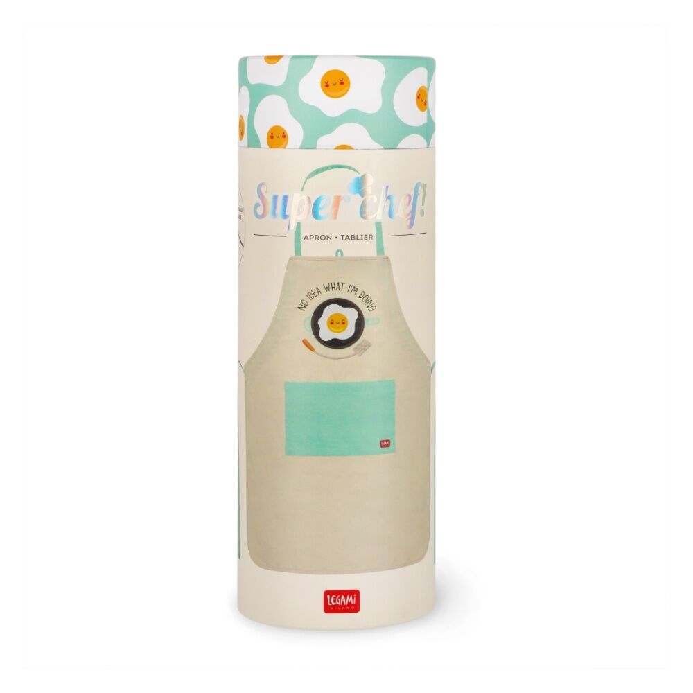 Legami Apron Super Chef Egg w/Front Pocket & Drawstring Cooking Accessory