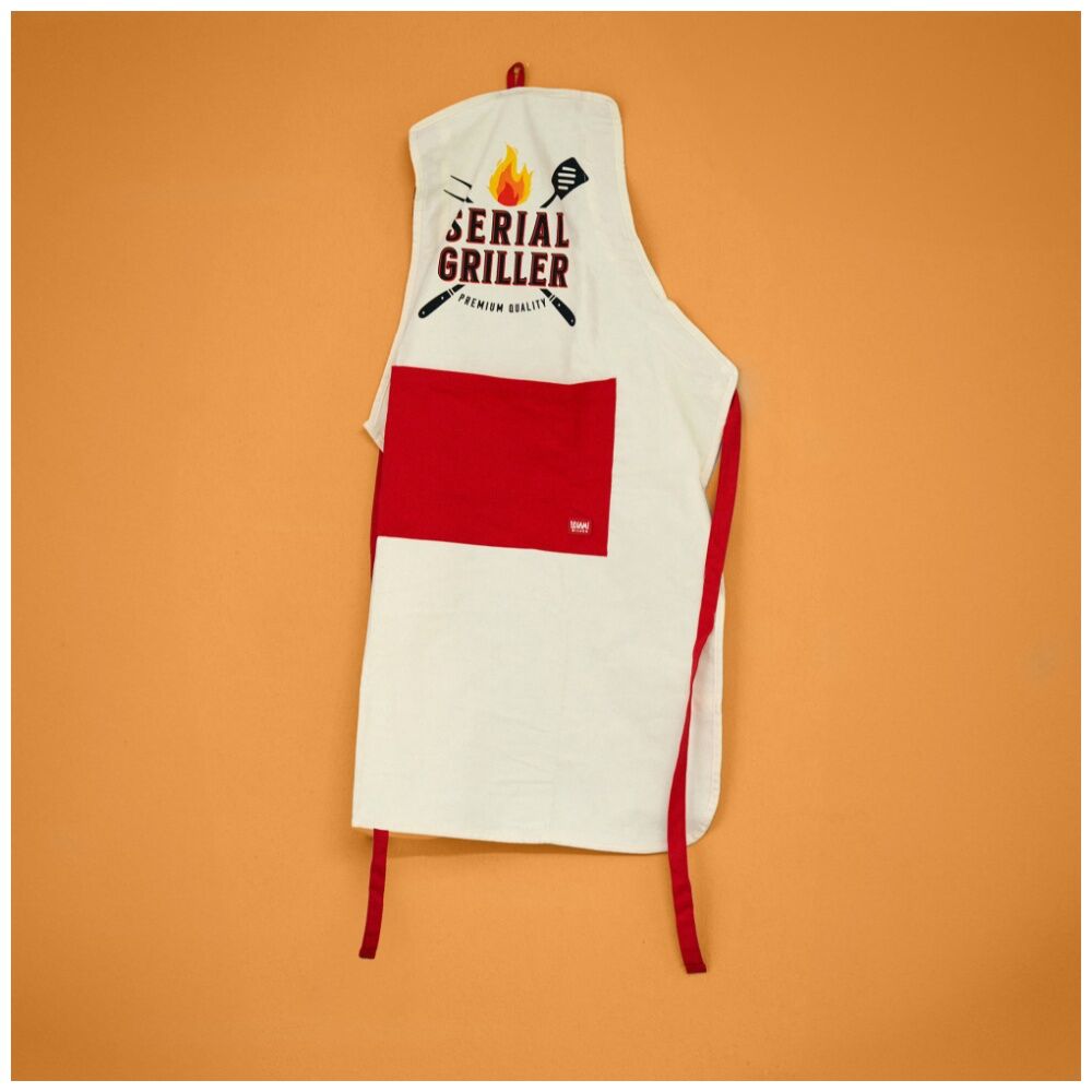 Legami Apron Super Chef Serial Griller w/Front Pocket & Drawstring Cooking