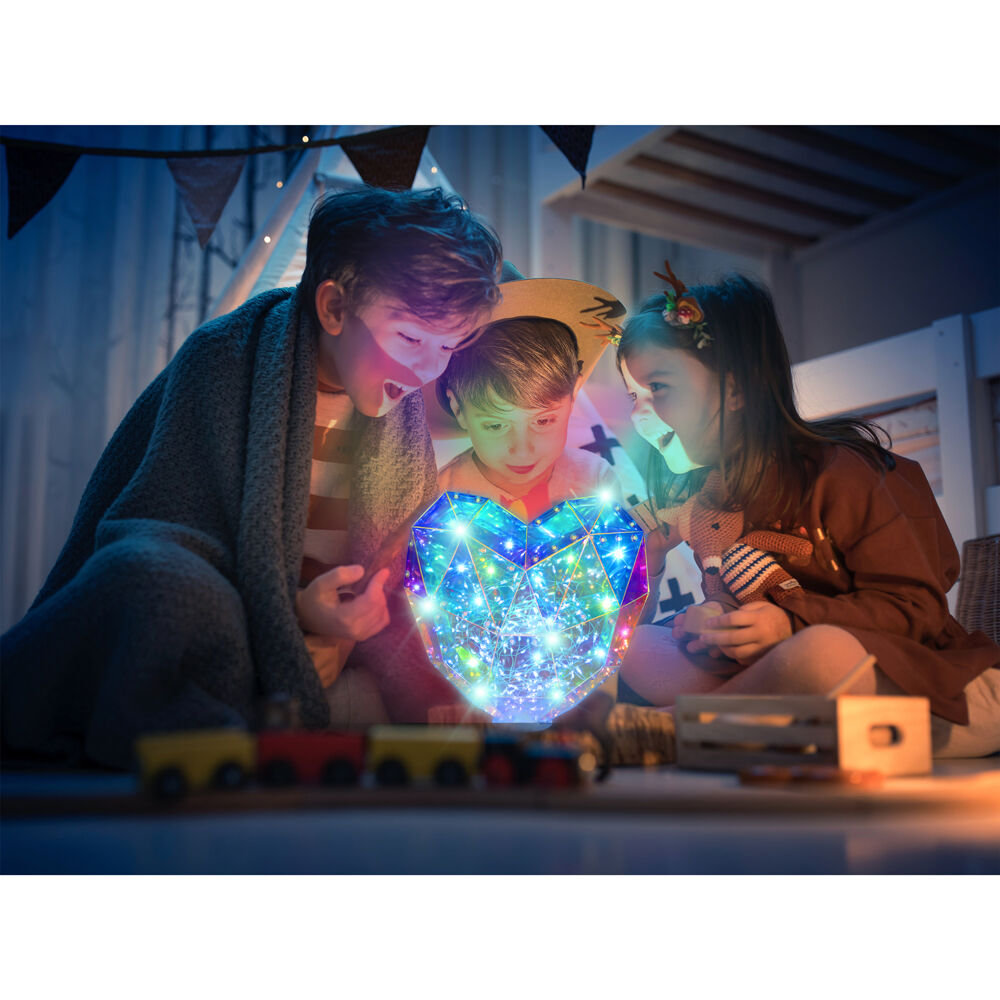 Prismic 3D Puzzle Table Top Heart Lantern DIY Kids Craft w/ Lights 12y+