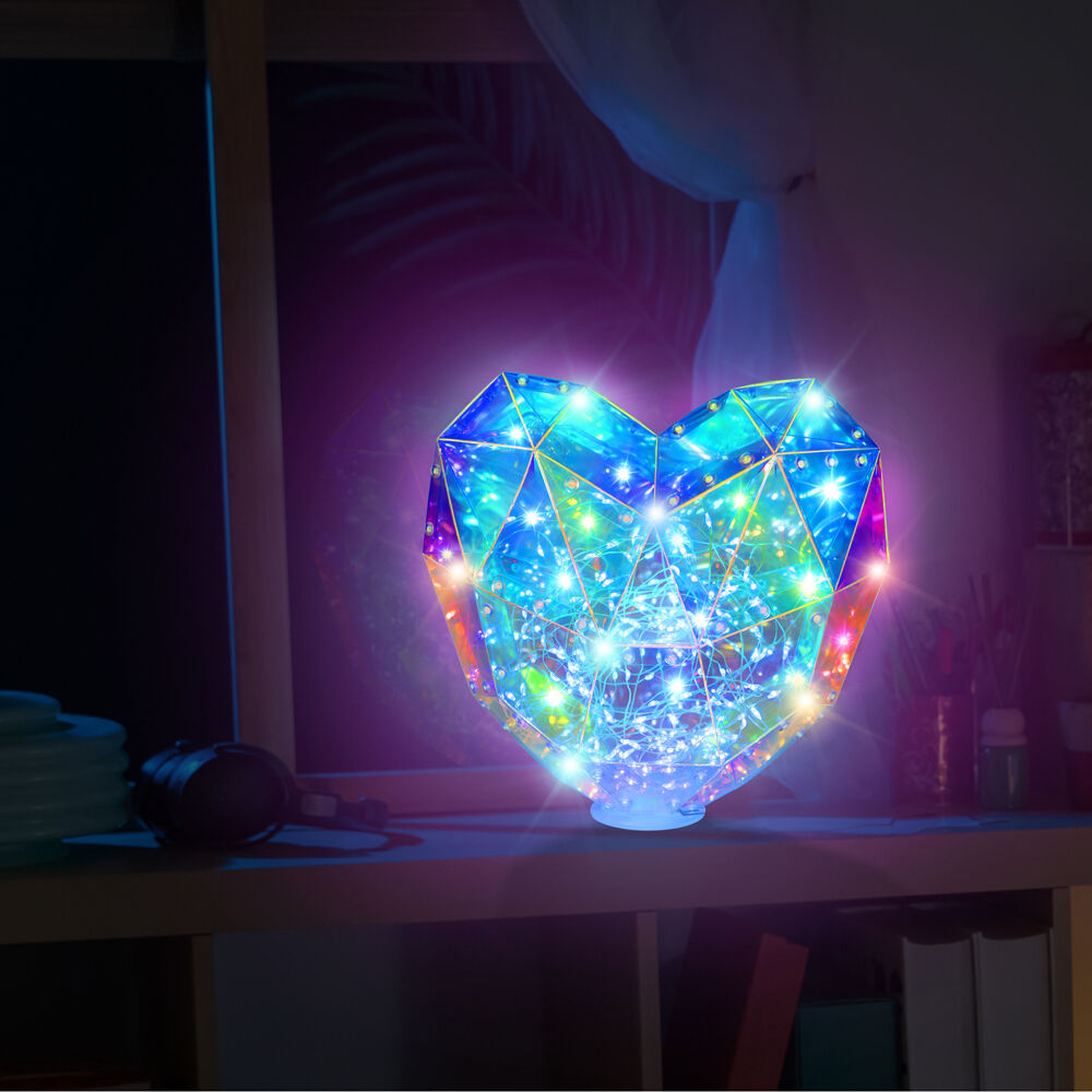 Prismic 3D Puzzle Table Top Heart Lantern DIY Kids Craft w/ Lights 12y+