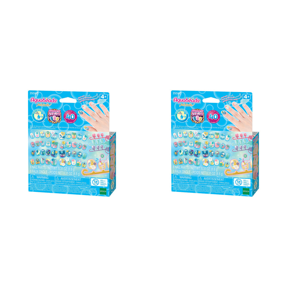 2PK Aquabeads Nail Refill Kit Unicorns Kids/Childrens Toy 4+