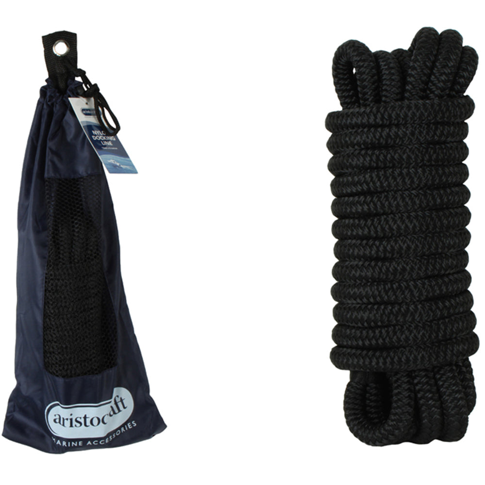 Aristocraft 6M/12mm Docking Line Double Braided Rope - Black