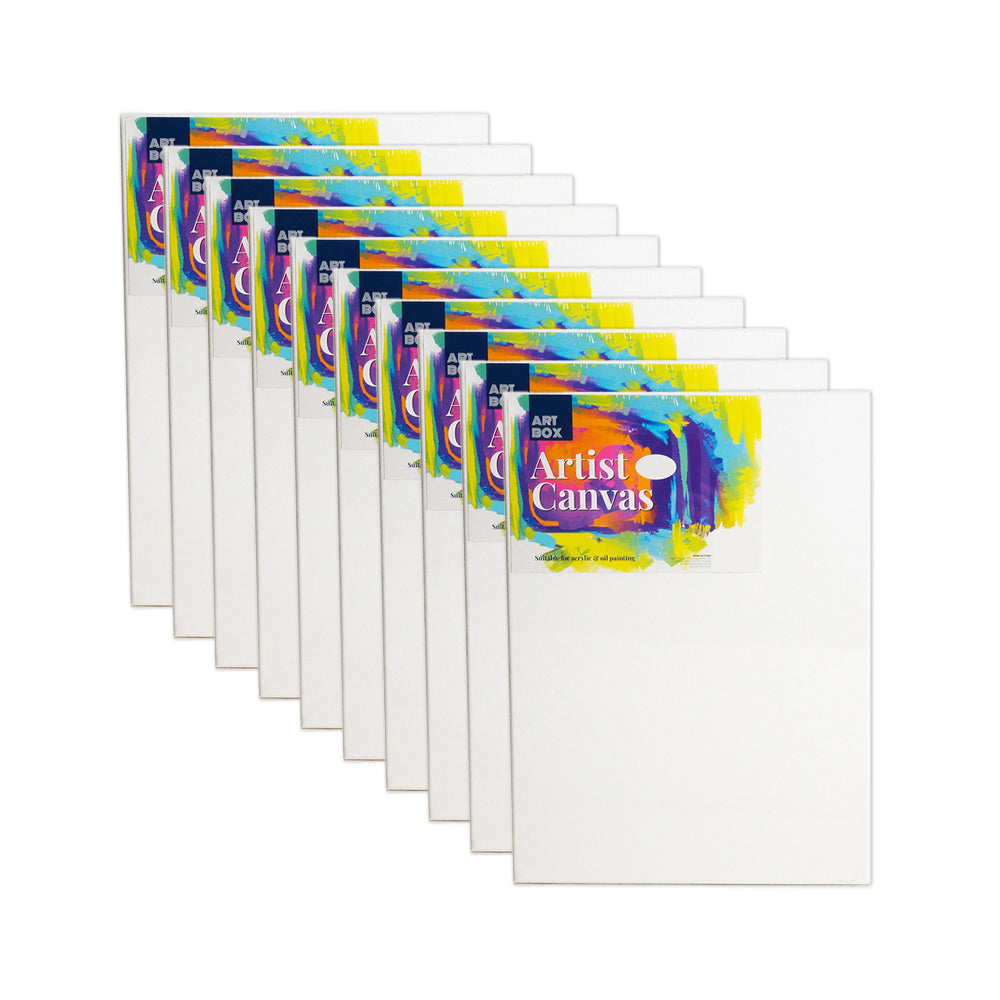 10PK Art Boxd 30cm Thins Artist Acrylic & Oil Painting 280gsm Canvas - White
