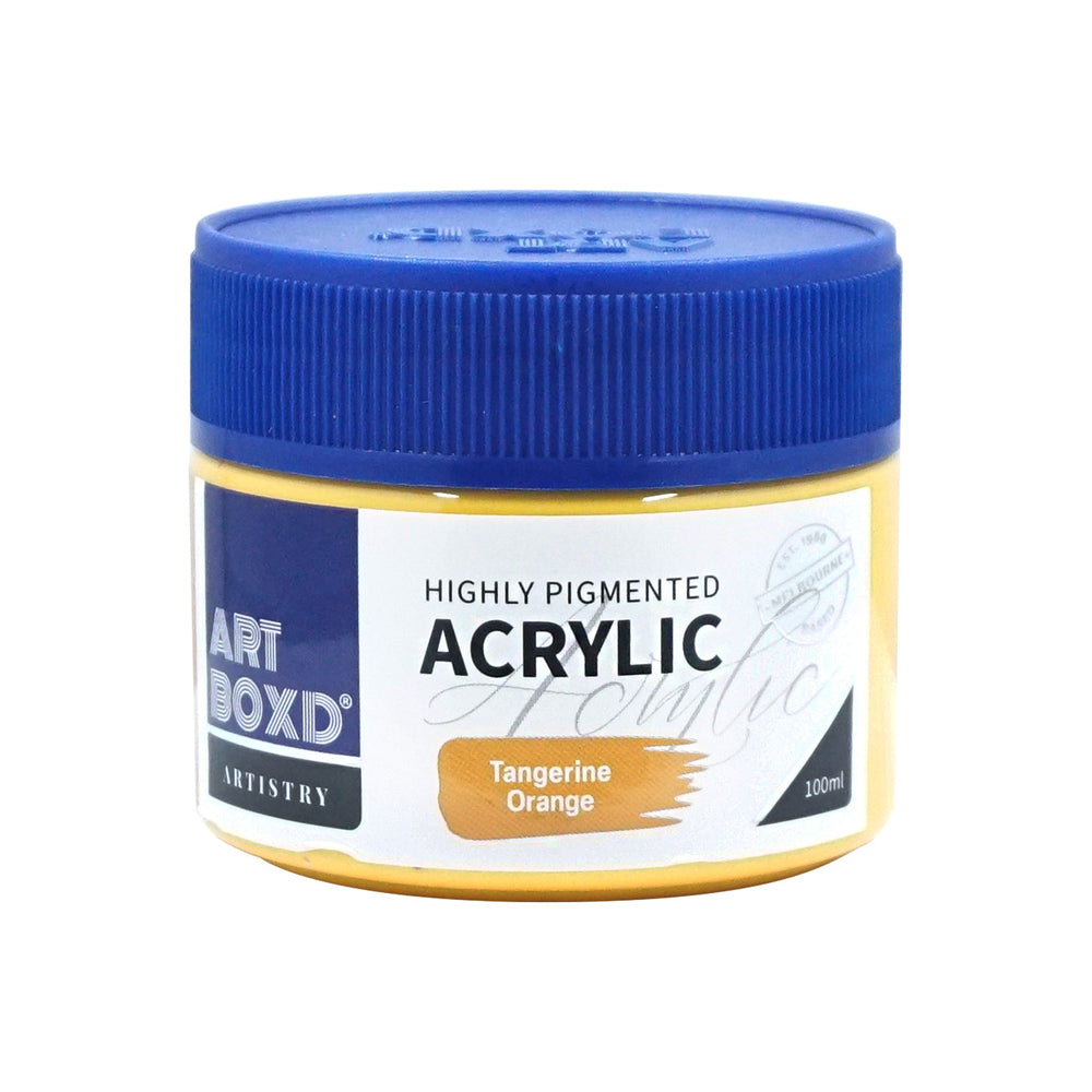 12PK Art Boxd 100ml Premium Acrylic Artists Paint - Orange