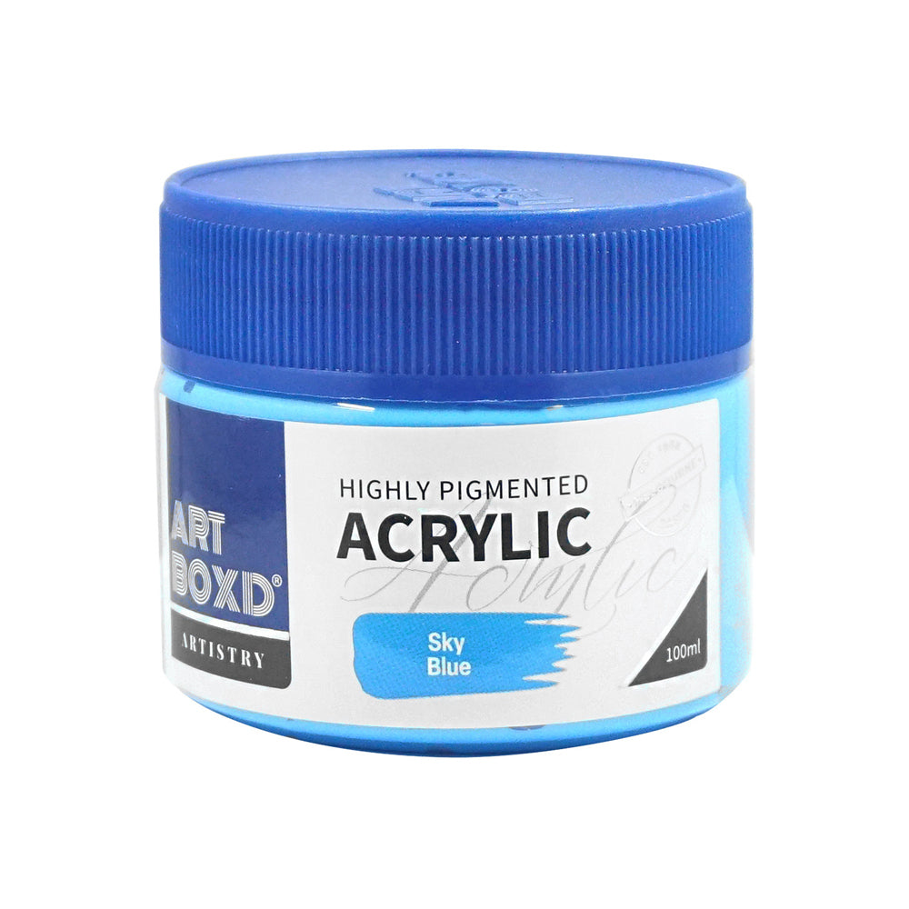 12PK Art Boxd 100ml Premium Acrylic Artists Paint - Sky Blue